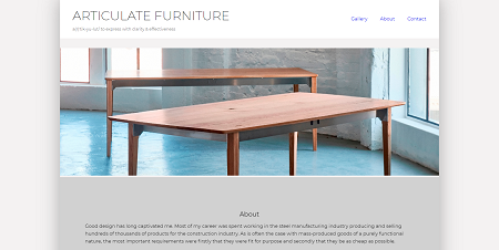 Screenshot of product page project website